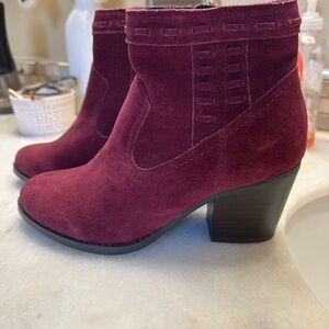 Market & Spruce Rich Burgundy Ankle Booties